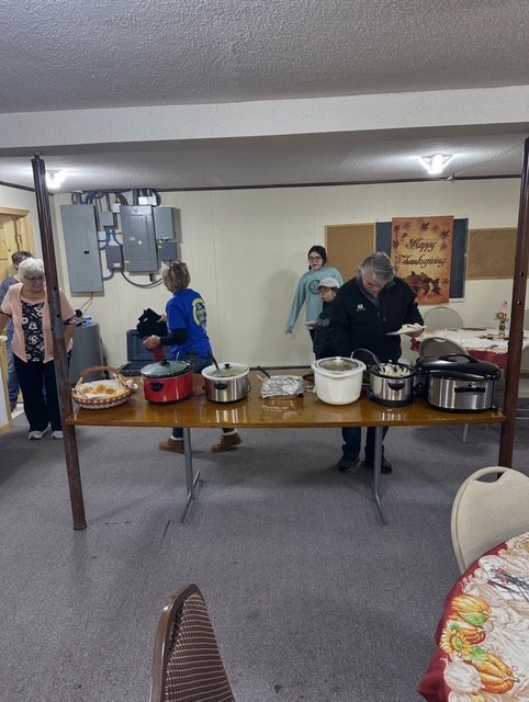 Holiday dessert and food table at church